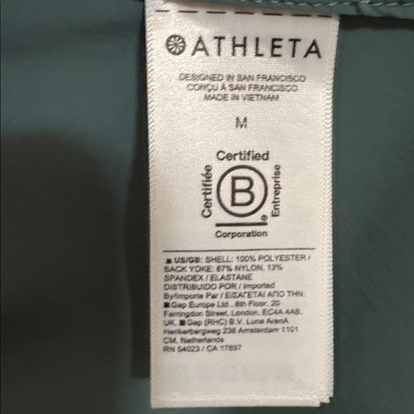 Athleta Advantage Poplin Jacket Deep Ocean Teal Ruffle Collar Swing Size medium - Picture 5 of 10